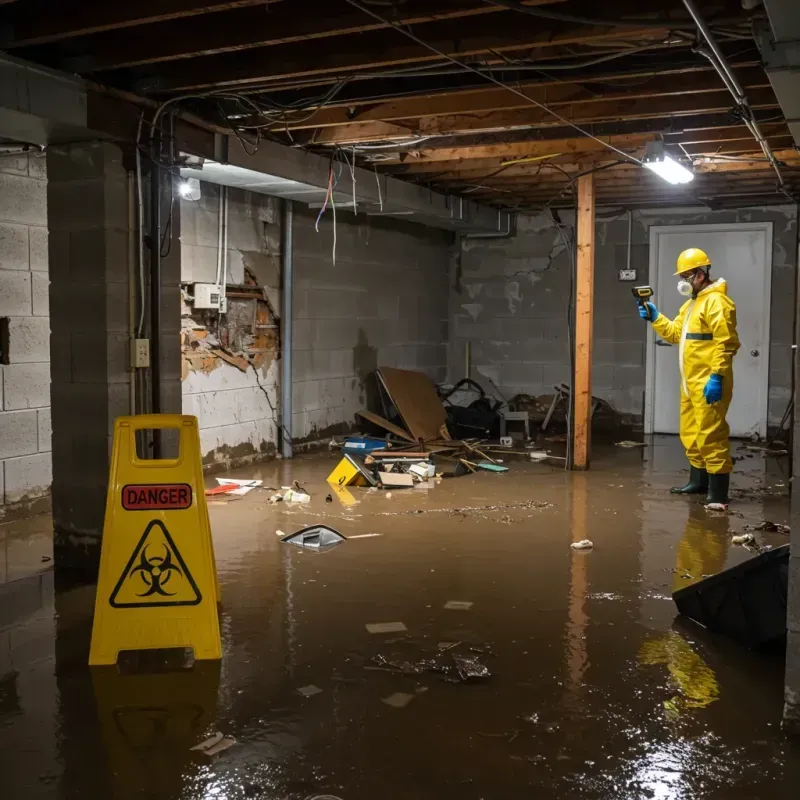 Flooded Basement Electrical Hazard in Bridgton, ME Property