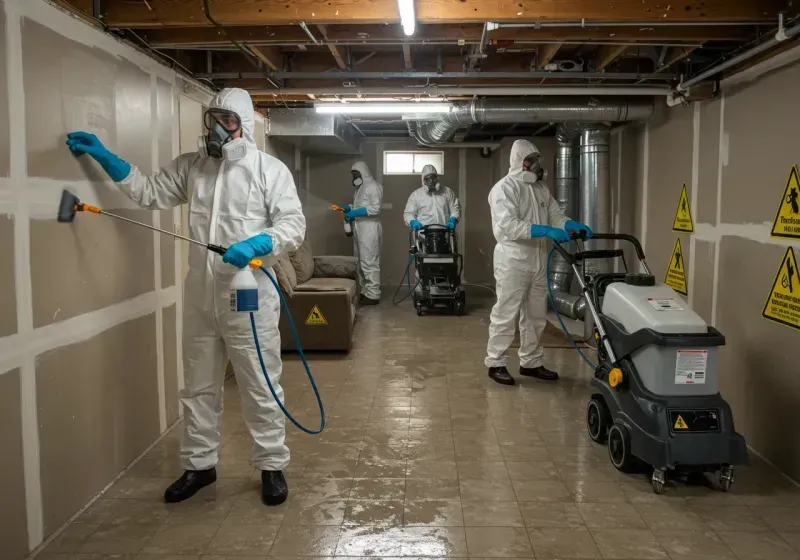 Basement Moisture Removal and Structural Drying process in Bridgton, ME